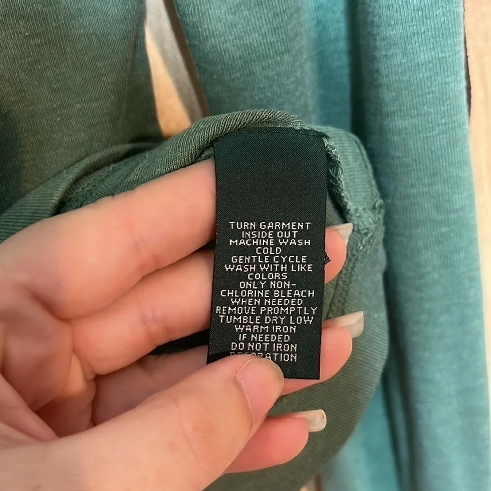 Lauren Ralph‎ Lauren Green Zip Shoulder Long Sleeve Top Size S